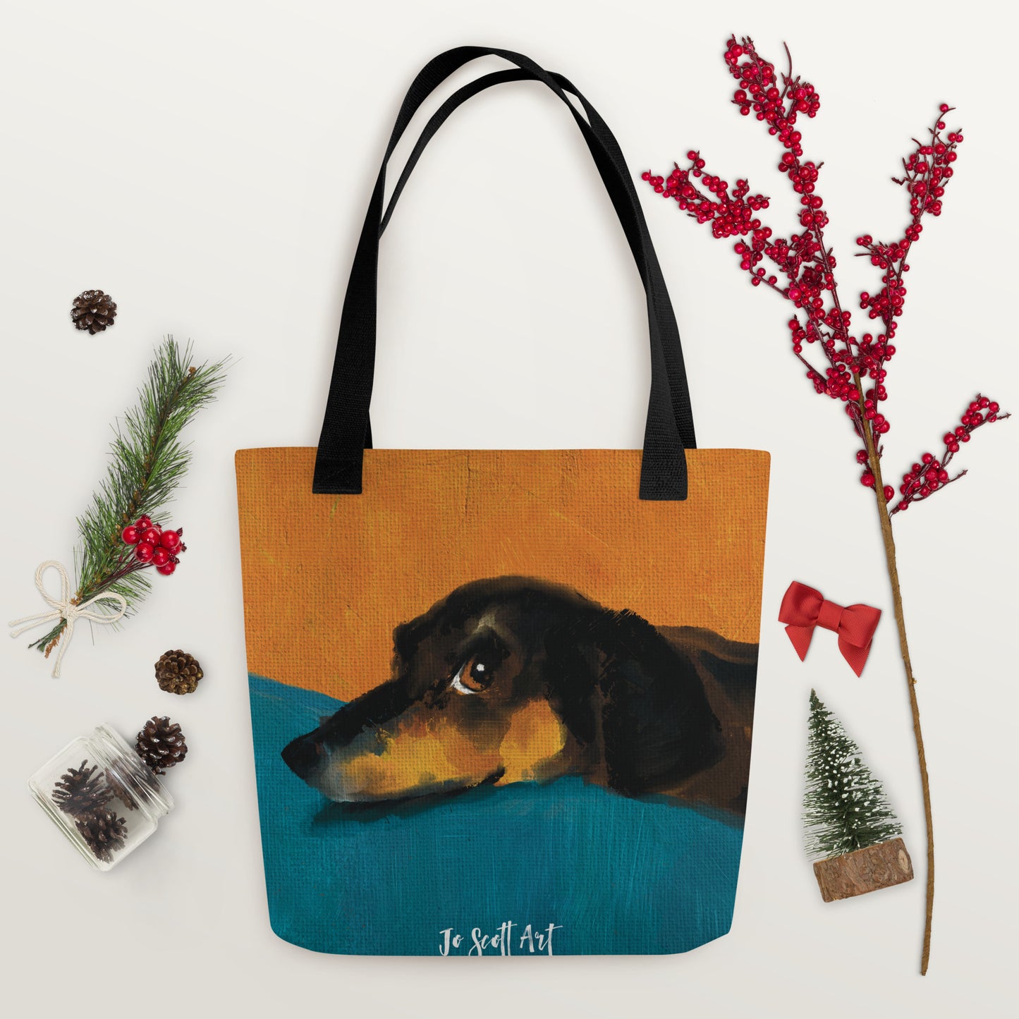 Cute Dachshund Tote bag JoScottArt